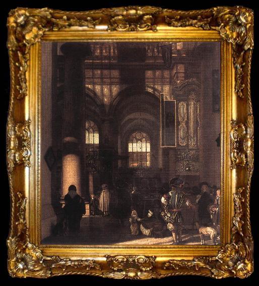 framed  WITTE, Emanuel de Interior of a Church, ta009-2
